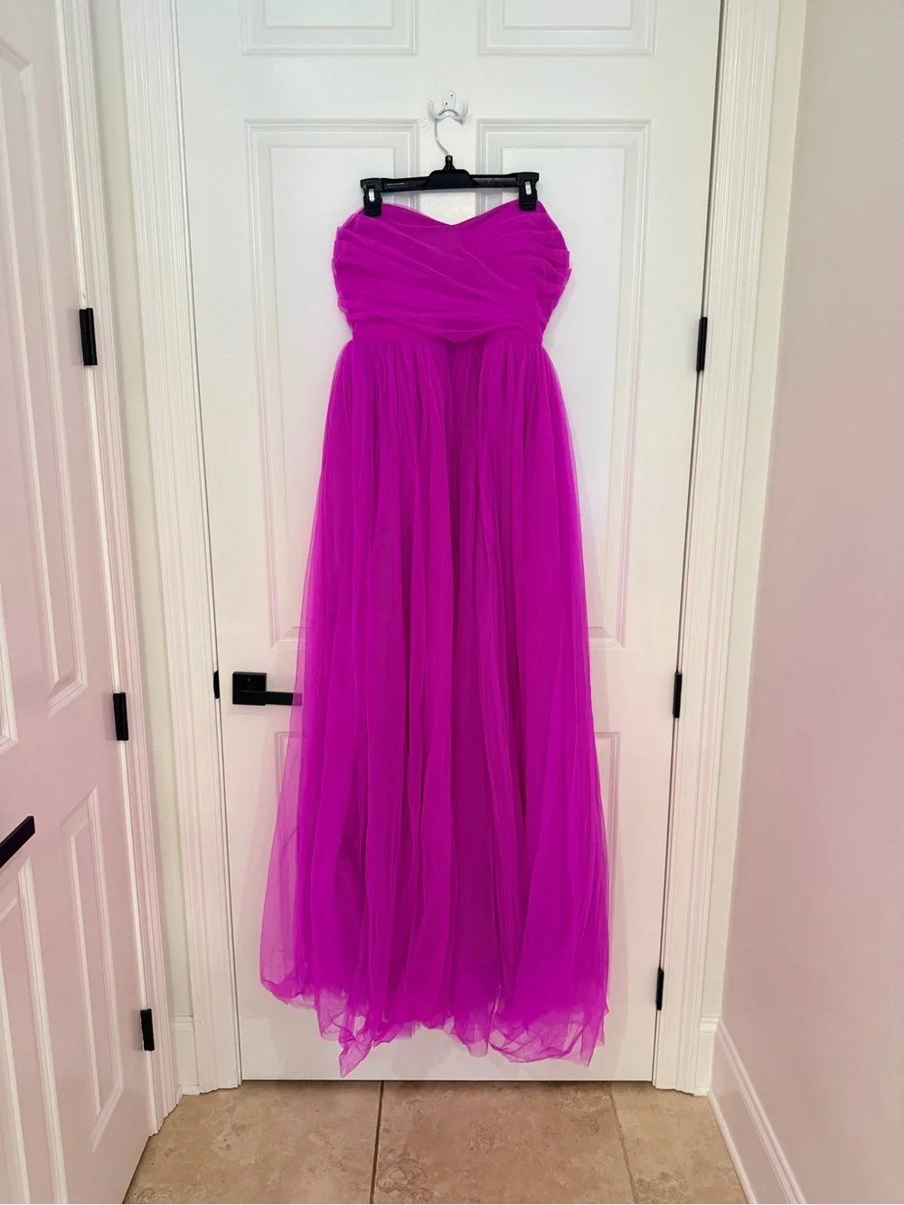 Fashion Nova Strapless Fuchsia Tulle Prom Dress